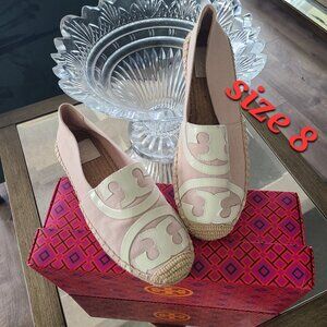 Tory Burch espadrilles pink/white sz 8